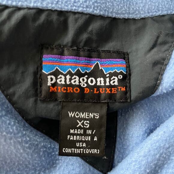 Patagonia Women's Micro D-Luxe Blue Fleece Pullover Jacket Size XS - Picture 8 of 9